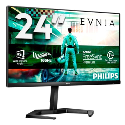 Philips Evnia 24M1N3200ZS - 24 Zoll FHD Gaming Monitor, 165 Hz, 1 ms MPRT, FreeSync Prem., G-Sync comp. (1920x1080, HDMI, DisplayPort) schwarz