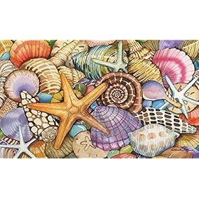 Toland Home Garden 800033 Shells of The Sea Summer Door Mat 18x30 Inch Beach Outdoor Doormat for Entryway Indoor… 51AkOBP XGS