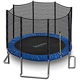 10ft ASTM Approved Trampoline with Net Enclosure â€“ Stable, Strong Kids and Adult Trampoline with Net â€“ Outdoor Trampoline for Kids, Teens and Adults â€“ Reinforced Kids, Blue, (Model: SLTRA10BL)