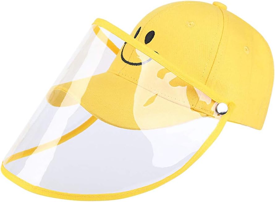 Kids Protective Face Shield, Windproof Dustproof Baseball Hat with Removable,Anti-Saliva Outdoor Fisherman Cap for Children