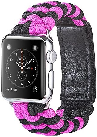 XUANTAI Apple Watch Series 4 40mm Band, Paracord iWatch Strap Replacement Strap Compatible with Apple Watch Series 5 Series 4 Series 3 Series 2 Series 1 40mm 38mm, Pink