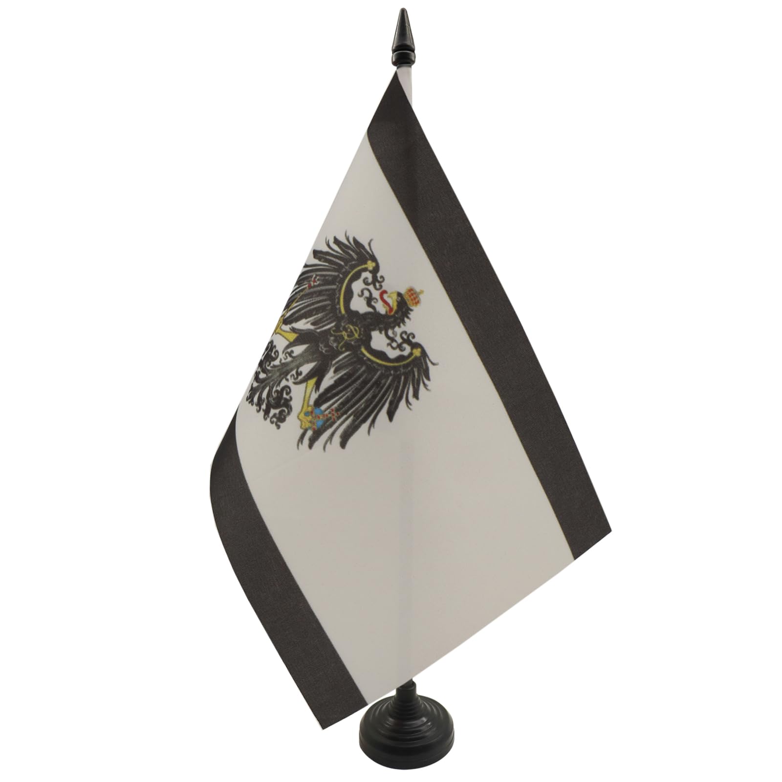 AZ FLAG Kingdom of Prussia 1701-1918 Table Flag 5'' x 8'' - Prussian Office Decoration 100% Polyester 21 x 14 cm - Mini Desk Flag with Pole and Black Plastic Base