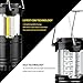 Portable LED Camping Lantern with 6 AAA Batteries, Elekin Hurricane Lantern COB Flashlight Survival Light, Collapsible Outdoor light for Emergency, Storm, Power Outage(Black,2 PACK)