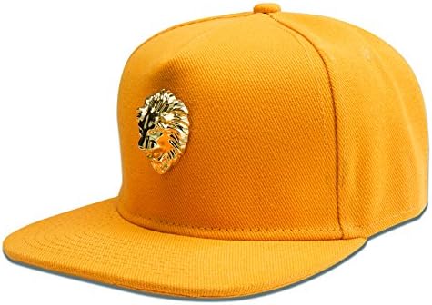 AlwaysBling® Hip Hop Style Fashion 5 Colors Lion Head Logo Tag Baseball Cap Hat (Yellow)