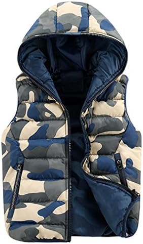 NEW Men's Hooded Camouflage Vests Winter Sleeveless Casual Jackets Camo Waistcoats