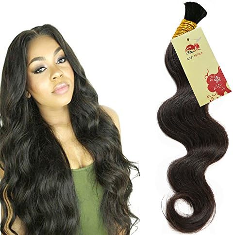 Hannah Queen product Human Hair Bulk In Factory Price 3 Bundle 150g Brazilian Body Wave Bulk Hair For Braiding Human Hair No Weft (16 16 16 Natural Black #1B)