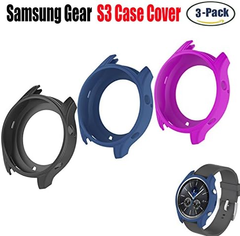Wabooth Shock-proof Silicone Slim Accessories Protective Band Case Cover for Samsung Gear S3 Classic Smartwatch 3-Pack