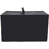 OwnMy Large Microwave Dust Cover Black Microwave Covers Toaster Oven Cover | Heat-Resistant, Dust-Proof, Waterproof Nylon Fabric Microwave Oven Dust Cover Grill Cover Protector, 21"L x 15.7"W x 12.4"H