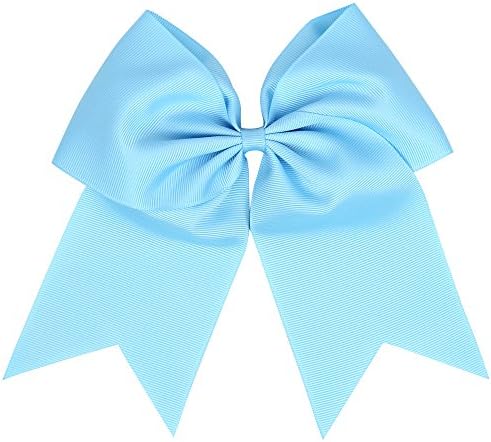 Big Bows for Girls Hair Accessories Gift 6 inches Pinwheel Kids Children Girls Hair Bows Tie Rubber Elastic Band Headband Pigtail Holder (Light Blue)