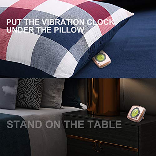 HONWELL Ultra-Thin Pillow Alarm Clocks, Vibrating Alarm Clock Battery Operated Portable Travel Alarm Clock, Digital Dual Alarm Clock for Bedrooms Bedside Heavy Sleepers - Thumbnail 2