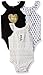 Juicy Couture Baby Girls' 3 Pack Bodysuits, Gold/Black, 6/9M