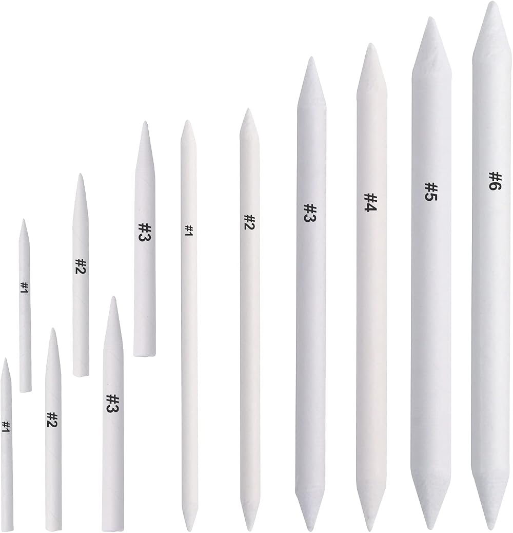 FEBSNOW 12 Pcs Blending Stumps and Tortillions Art Pencils Drawing Tools