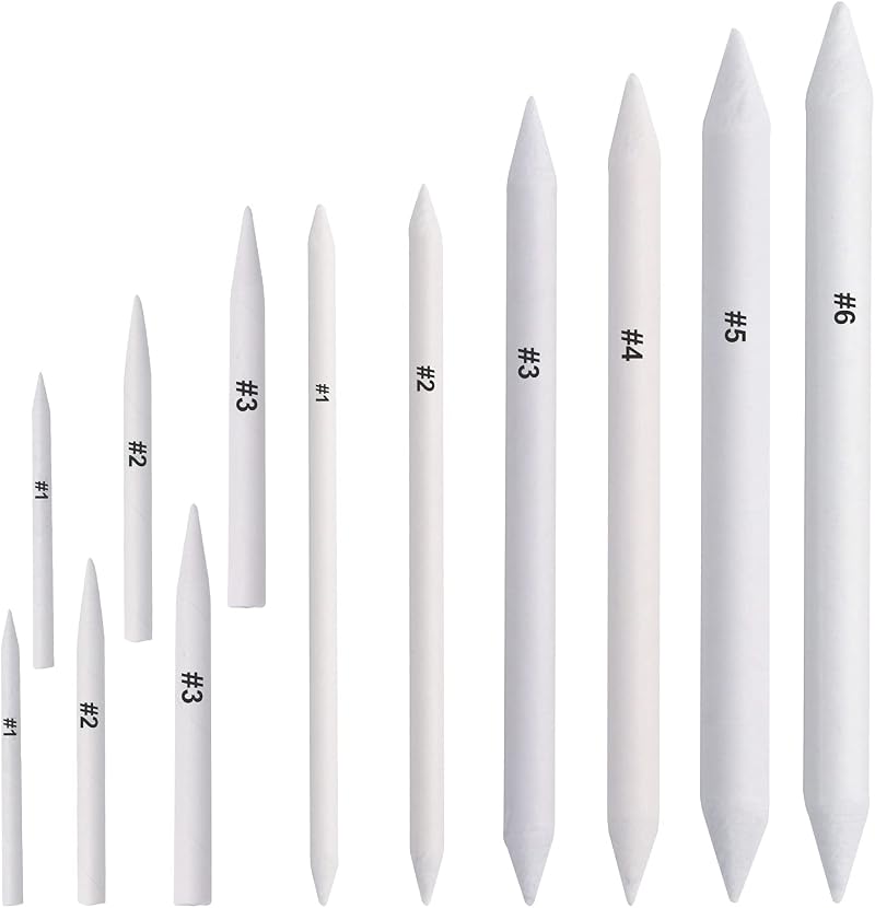 FEBSNOW 12 Pcs Blending Stumps and Tortillions Art Pencils Drawing Tools