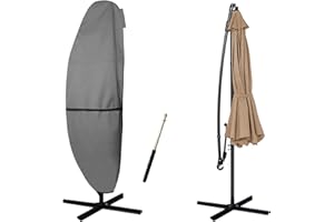 MEANCHEN Patio Umbrella Cover - Fit 9ft-13ft Offset Umbrella - 420D Oxford, Waterproof,Grey