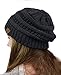 NYFASHION101 Unisex Multicolor Warm Cable Knit Thick Slouch Beanie Cap, Black/Charcoal Gray