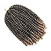 Spring Twist 3PCS Crochet Braids Synthetic Hair 8 Inch Jumbo Twist Braiding Hair Extensions (3pc, T1B/27#)