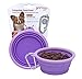 Prima Pet Collapsible Silicone Food and Water Travel Bowl with Clip for Dog and Cat, Small (1.5 Cups)