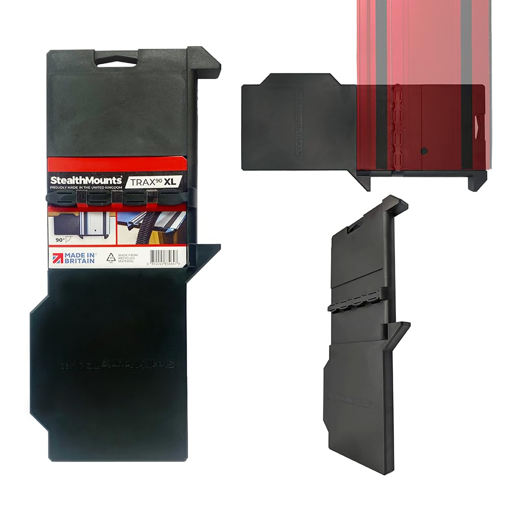 StealthMounts Trax90 XL Track Saw Square for Milwaukee | 90° Right Angle Plunge Saw Guide Rail Angle Stop