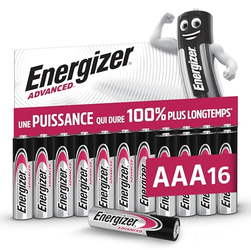 Advanced Piles AAA (Lot de 16) Micro LR03 Alcaline 1,5 V - Haute Performance - Télécommandes, Jouets et Électroniques - Made in EU - Emballage 0% Plastique - Conservation 10 Ans