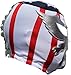 Deportes Martinez Mexican Wrestling Mask – Authentic Luchador Lucha Libre Mask, Handmade in Mexico – Pro Fit Adult Size – Patriot Silver