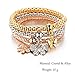 ISAACSONG.DESIGN Women Men Beaded Couple Bracelet, Stainless Steel Gold Bead Ball Stacking Elastic Bracelet Jewelry（2 pcs 6mm Gold Bead Bracelets Set）