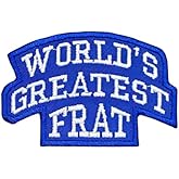 Sigma Fraternity Member Embroidered Applique Sew or Iron-On Patch Collection for Bag Jacket Clothing (World's Greatest)