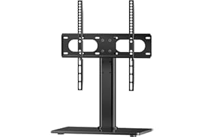 WALI Universal TV Stand, Table Top TV Stand for 32 to 65 inch TV, Height Adjustable TV Mount with Security Wire, 88lbs Weight Capacity, Max VESA 400x400mm(TVDVD-01), Black