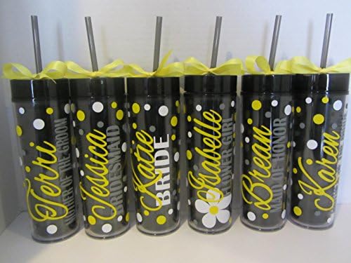 Personalized wedding party tumbler or water bottle