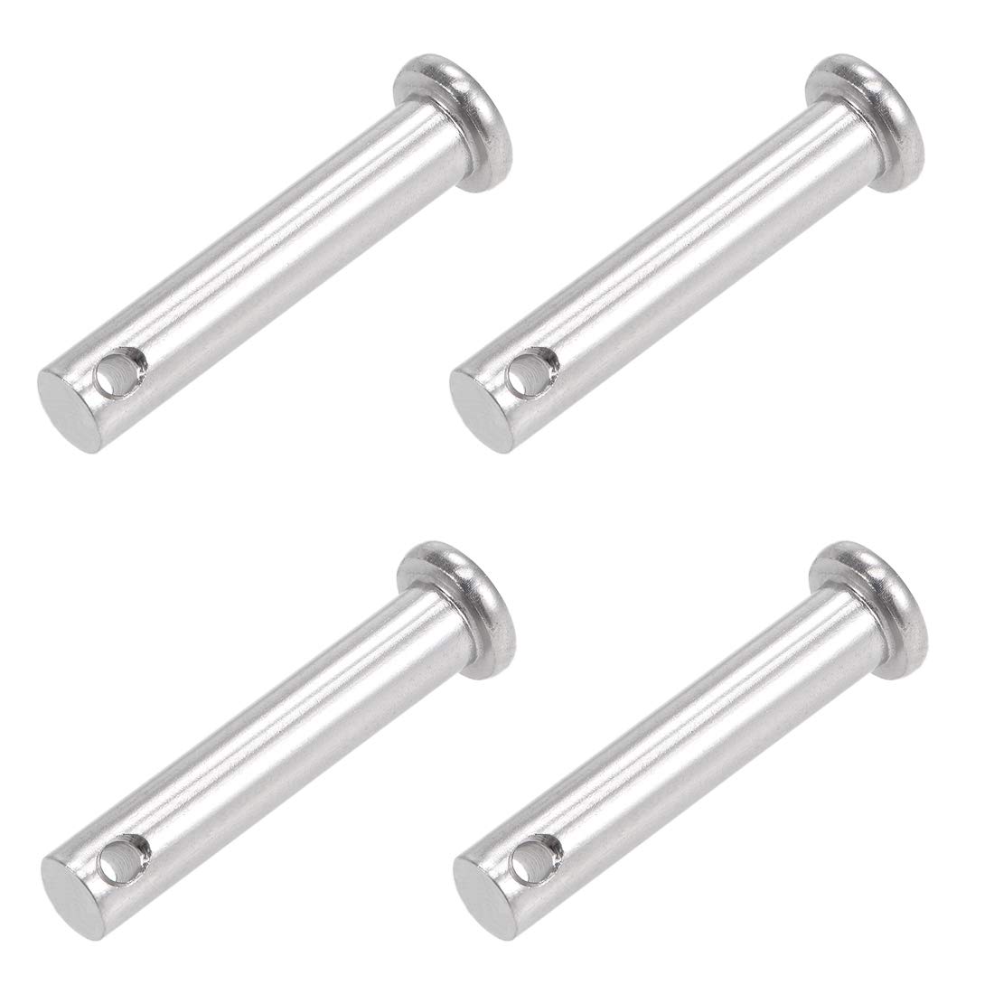 sourcing map Single Hole Clevis Pins - 8mm X 40mm Flat Head 304 Stainless Steel Link Hinge Pin 4Pcs