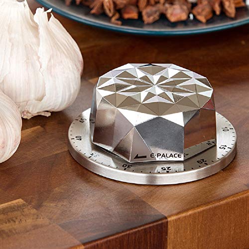 Kitchen Timer, Cooking Timer Clock with Alarm Magnetic Backing Stand, Stainless Steel Body Mechanical Countdown Timer Kitchen Reminder - Silver 2Pack(Type1+Type2) - Thumbnail 5