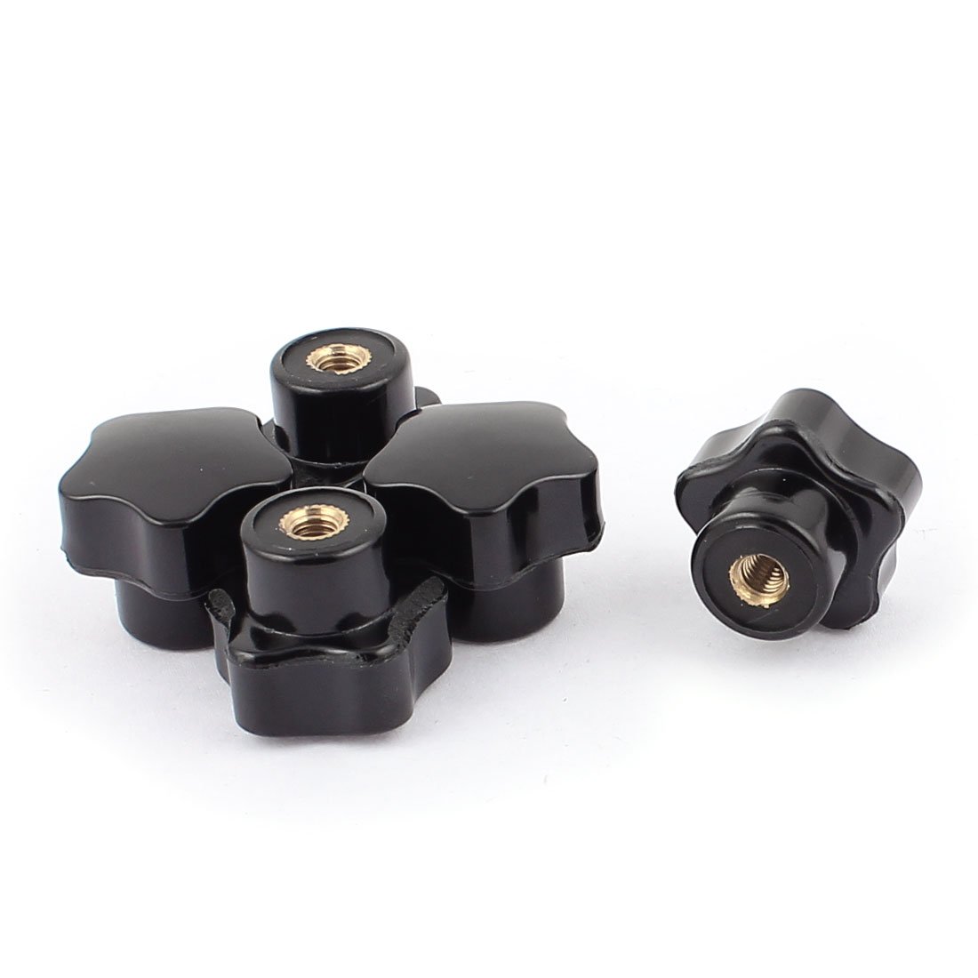 sourcingmap Plastic Star Head Clamping Knob Handle M5 Female Threaded 5pcs Black