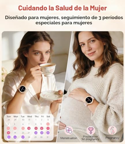 Women's Smart Watch with Diamonds, 1.32 Inch Smartwatch Women with Bluetooth Calls, Heart Rate/Sleep Monitor, 500 + Dials, IP68, 110+ Sports Modes for Android and iOS, Rose Gold