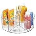 mDesign Deep Plastic Lazy Susan Turntable Storage Organizing Container - Divided Spinning Organizer for Craft, Sewing, Art, School Supplies in Home, Office, Classroom, Playroom or Studio - Clear
