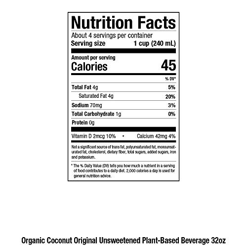 Pacific Foods Organic Coconut Unsweetened Original Plant-Based Beverage, 32oz, 12-pack