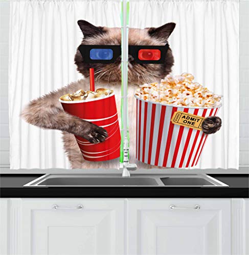 ایگرد خرید از آمازون Ambesonne Movie Theater Kitchen Curtains