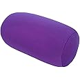 Tomppy Microbead Log Roll Pillow Comfort Mochi Squish Bean Bag Squishy Bolster Tube Cushion Back Head Neck Lumbar Support Sleeping Throw Pillows for Travel Airplane Car Sofa Bed (Purple, 1pc)