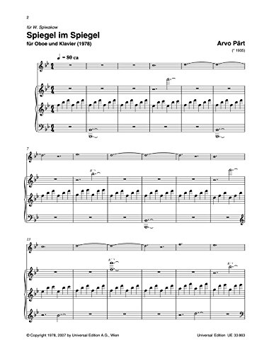 Pärt: Spiegel im Spiegel (for oboe)