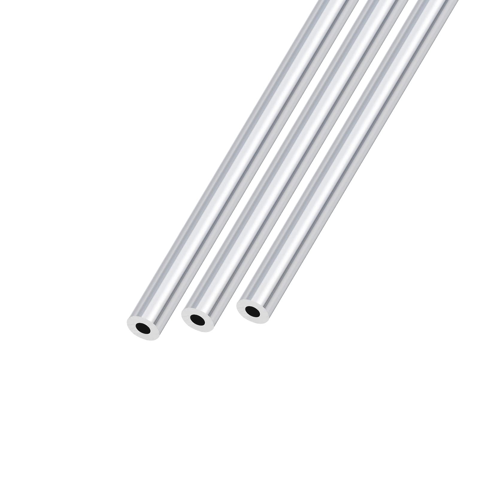 METALLIXITY 6063 Aluminum Tube (11mm OD x 5mm ID x 300mm L) 3Pcs, Aluminum Round Tubing - for Home Furnishing, Machinery, DIY Handicraft