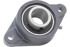 QJZ2K UCFL208-24 - 2-Bolt Flange-Mount Ball Bearing Unit, Insert Bearing UC-208-24, Cast Iron Housing FL208, Bore Shaft 1-1/2 in (38.1 mm), Set Screw Locking, 3.937 in (100 mm) Total Length