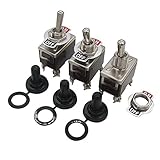 3pcs Heavy Duty Rocker Toggle Switch 15A 250V 20A 125V DPST 4 Pin ON/OFF Switch Metal + 3pcs Waterproof Cover 2 Years Warranty Ten-1221