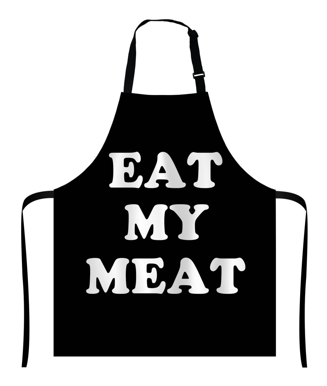 Wasach Funny Apron: Rude BBQ Gift for Dad, Eat My Meat, Offensive but hilarious Cooking Apron