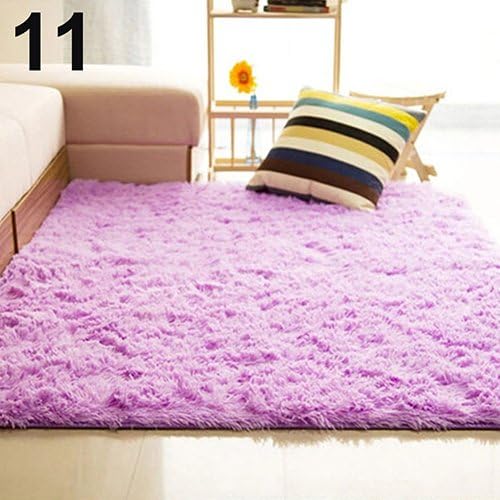 Terzsl Carpet, Living Room Bedroom Home Anti-Skid Soft Shaggy Fluffy Area Rug Carpet Floor Mat - Purple