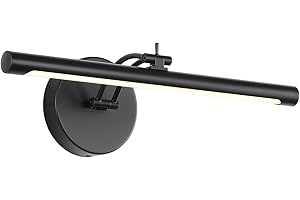 7Degobii Hard Wired Picture Light Dimmable Adjustable Swing Arm Black Wall Lights for Pictures 15.75 Inch Long Led Display Light for Artwork 7W 3000K