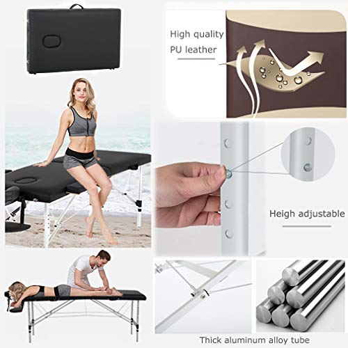Aluminium Massage Table 73 Inch Massage Bed Spa Bed Massage Table W/Face Cradle Portable Carry Case Height Adjustable 2… - Image 3