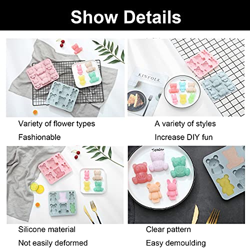 2 Pack Silicone Gummy Bear Molds,Jello Molds for Kids Make Large