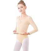 Daydance Girls Ballet Leotard, Long Sleeve Classic Girls Dance Leotard for Ballet, Gymnastics