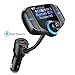 Bluetooth FM Transmitter for Car, Bullker Bluetooth Transmitter Radio with 1.7 Inch Display, QC3.0 and Smart 2.4A Dual USB Ports, AUX Input/Output, TF Card Mp3 Player, Hands-free Calling