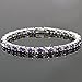 RIZILIA Round Simulated Purple Amethyst and White Cubic Zirconia 18K White Gold Plated Tennis Bracelet, 7