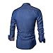 haoricu Mens Shirt, Mens Boys Elegant Slim Fit Long Sleeve Casual Formal Shirts for Work Tops (M, Blue)