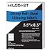 Milcoast 200 Half Sheet Shipping Labels Glossy Water Resistant for Laser or Inkjet Printer 5-1/2